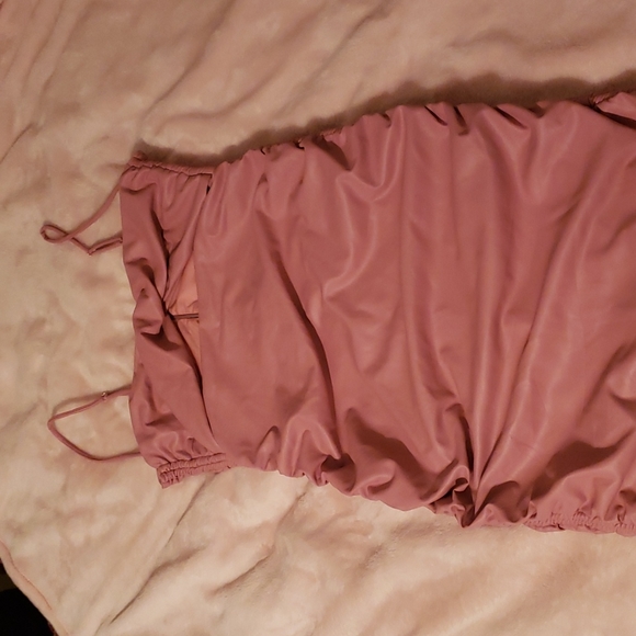 Pink Faux Leather Dress - Picture 2 of 3